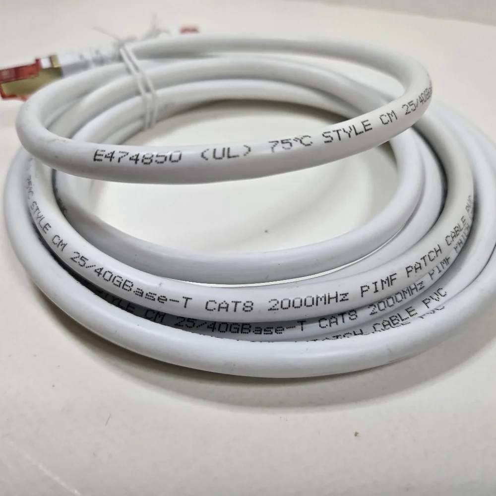 CAT8 2000MHz Pimf Patch Cable PVC. 25/40GBase-T. 10ft CAT8 Cable.